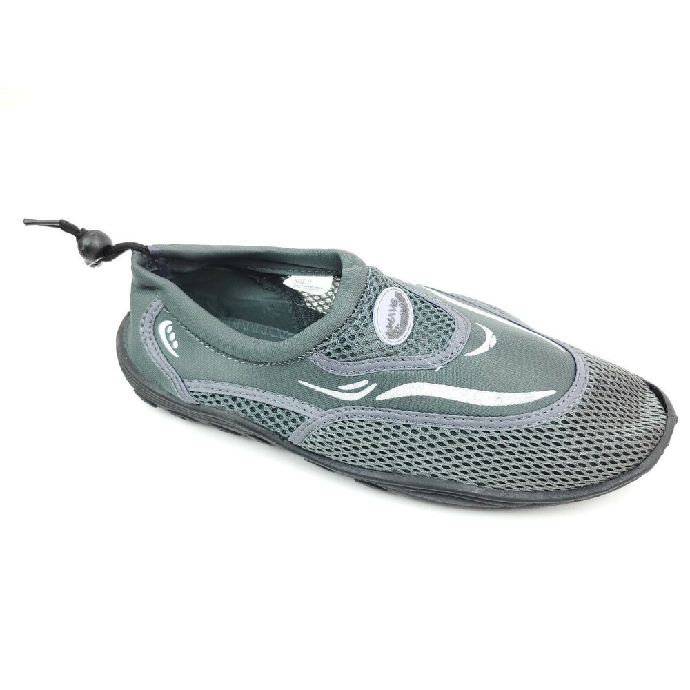 Men's Water Shoes Easy USA Wave Aqua Shoes Beach. Sauna, Gym, Grey Size 11